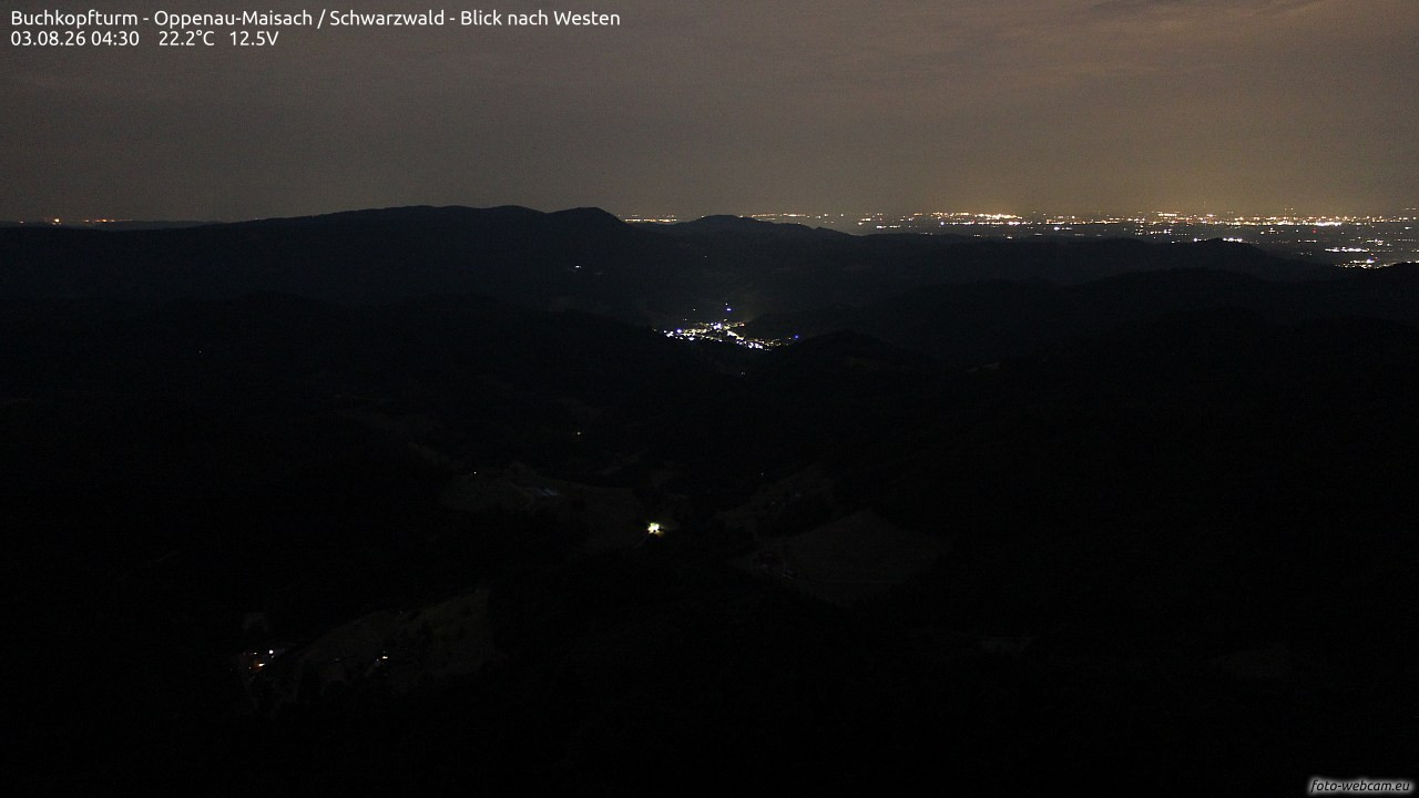 Archiv Foto Webcam Buchkopfturm - Oppenau-Maisach/Schwarzwald - Blick nach Westen