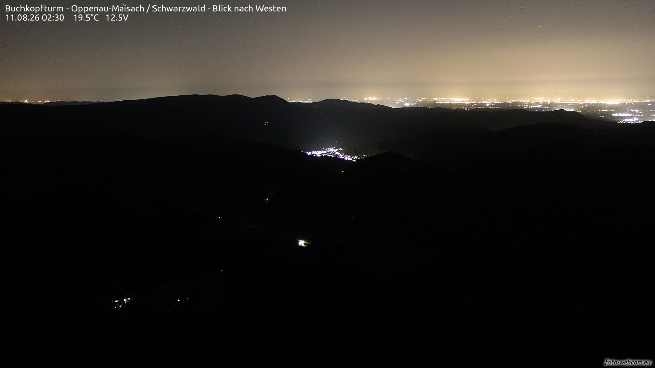 Archiv Foto Webcam Buchkopfturm - Oppenau-Maisach/Schwarzwald - Blick nach Westen