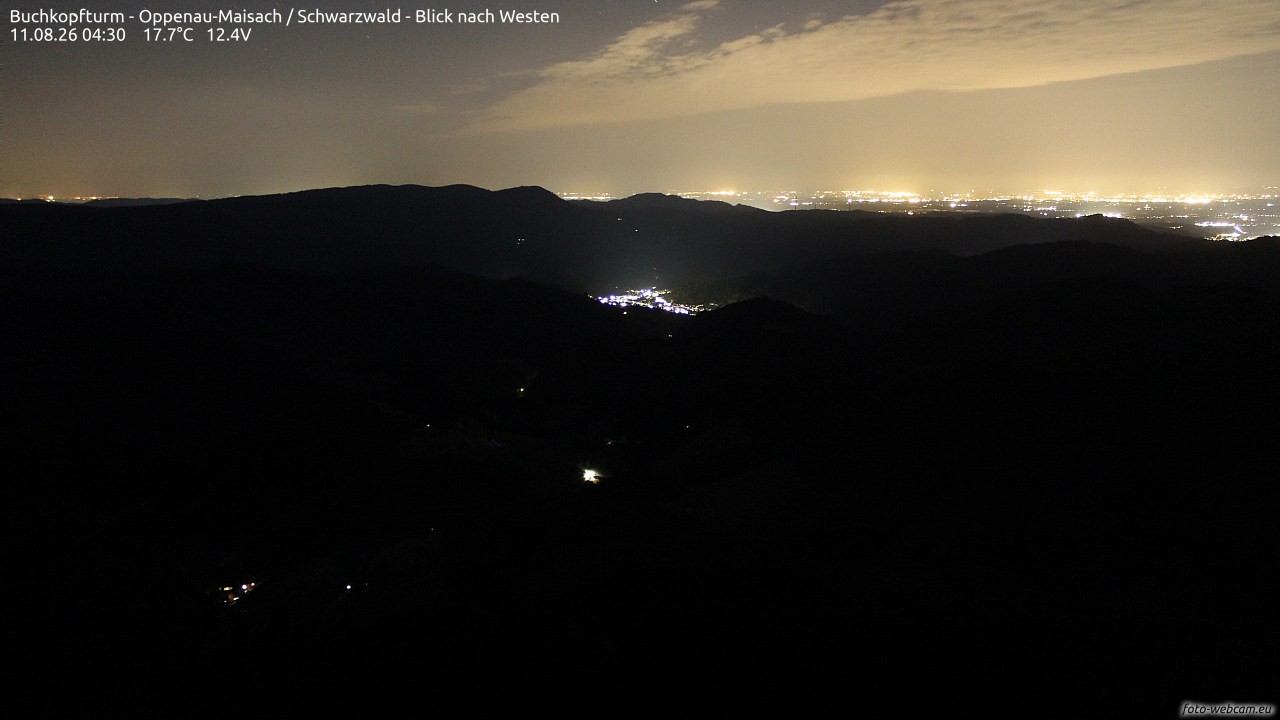 Archiv Foto Webcam Buchkopfturm - Oppenau-Maisach/Schwarzwald - Blick nach Westen