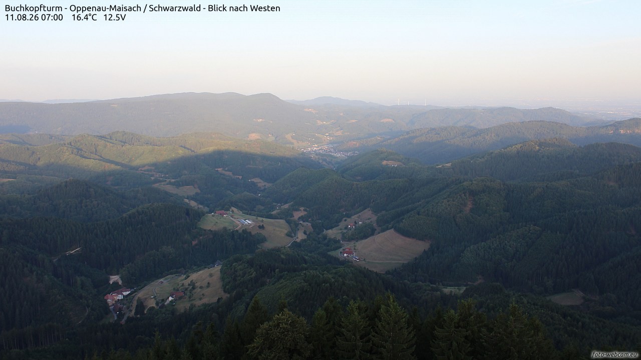 Archiv Foto Webcam Buchkopfturm - Oppenau-Maisach/Schwarzwald - Blick nach Westen