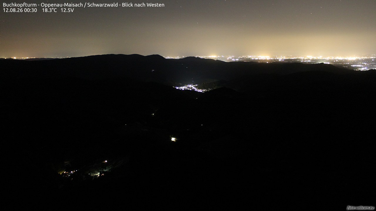 Archiv Foto Webcam Buchkopfturm - Oppenau-Maisach/Schwarzwald - Blick nach Westen