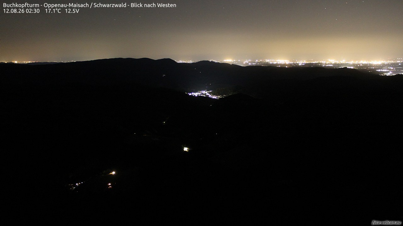 Archiv Foto Webcam Buchkopfturm - Oppenau-Maisach/Schwarzwald - Blick nach Westen