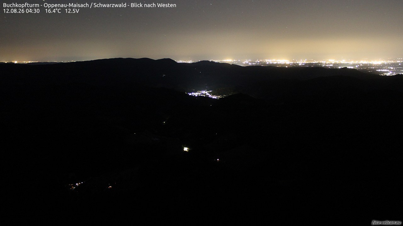 Archiv Foto Webcam Buchkopfturm - Oppenau-Maisach/Schwarzwald - Blick nach Westen