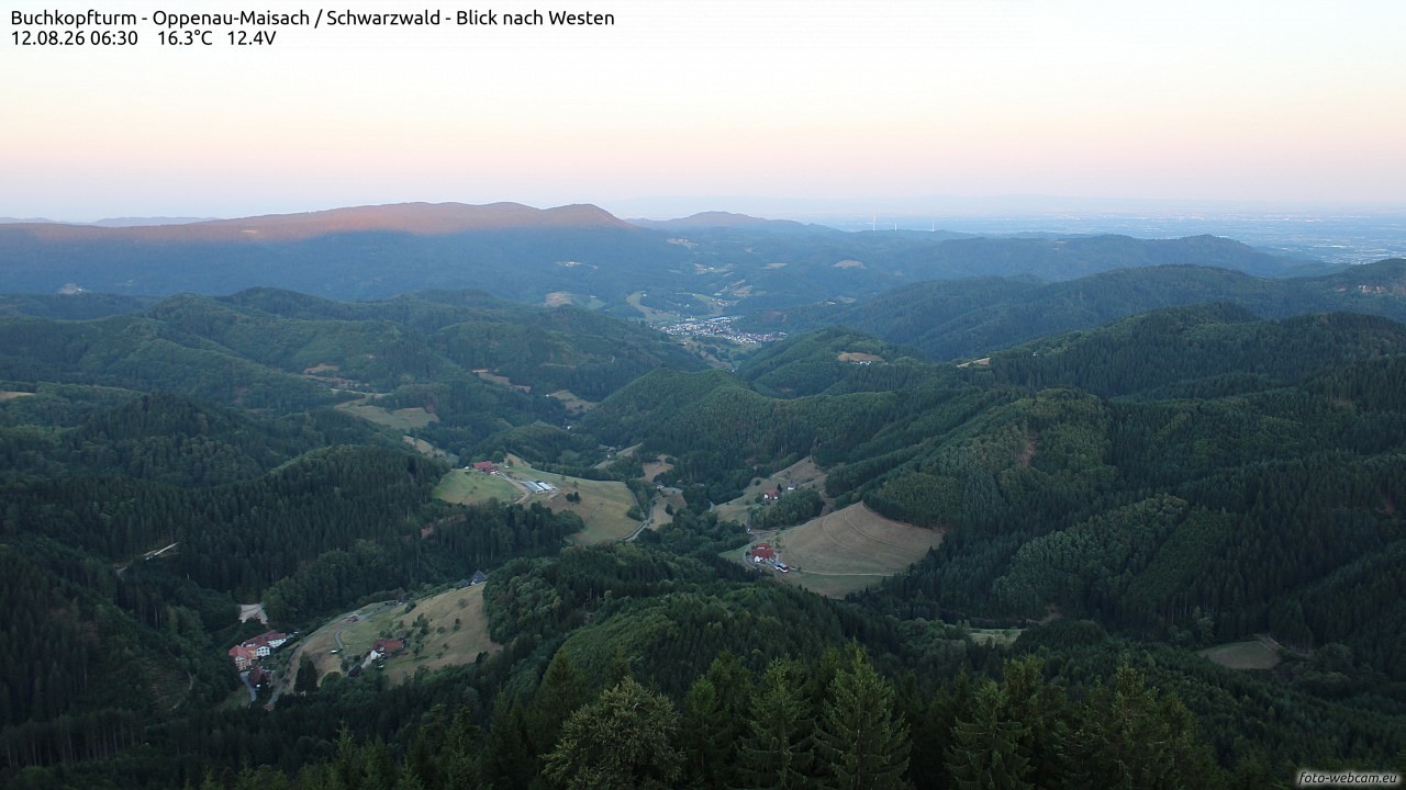Archiv Foto Webcam Buchkopfturm - Oppenau-Maisach/Schwarzwald - Blick nach Westen