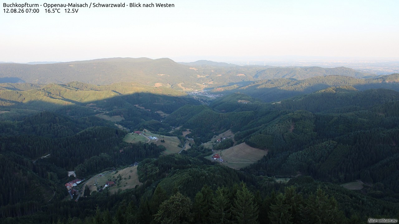 Archiv Foto Webcam Buchkopfturm - Oppenau-Maisach/Schwarzwald - Blick nach Westen