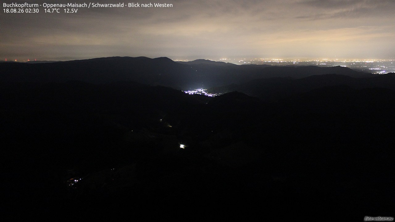 Archiv Foto Webcam Buchkopfturm - Oppenau-Maisach/Schwarzwald - Blick nach Westen