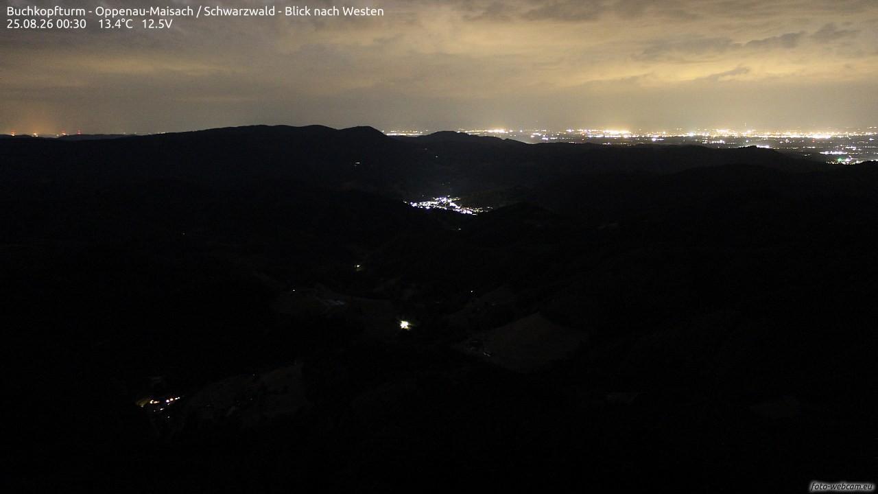 Archiv Foto Webcam Buchkopfturm - Oppenau-Maisach/Schwarzwald - Blick nach Westen