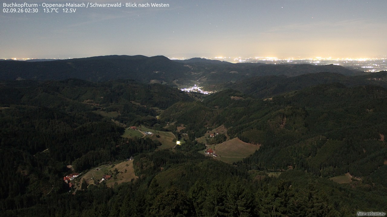 Archiv Foto Webcam Buchkopfturm - Oppenau-Maisach/Schwarzwald - Blick nach Westen