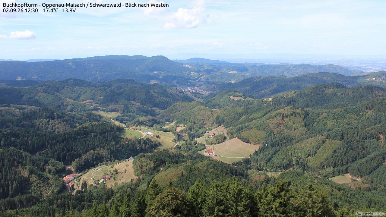 Archiv Foto Webcam Buchkopfturm - Oppenau-Maisach/Schwarzwald - Blick nach Westen