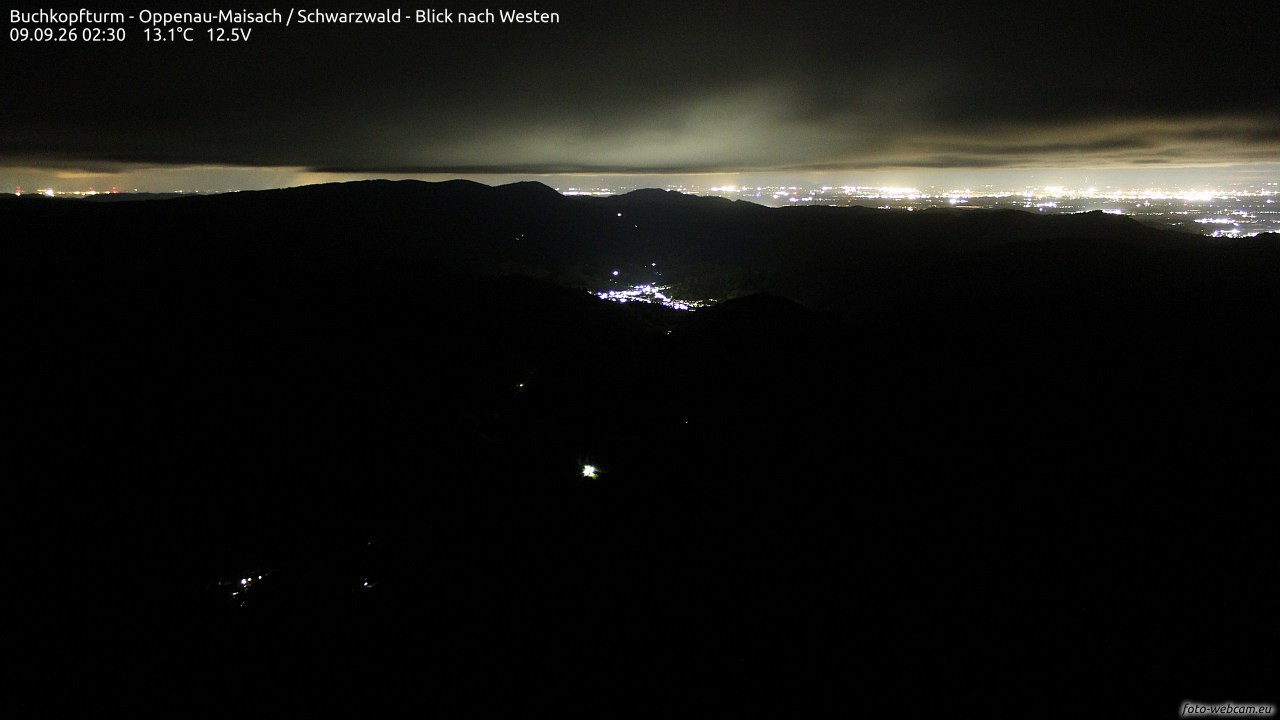 Archived image Webcam Buchkopfturm - Oppenau-Maisach/Black Forest - View to the West