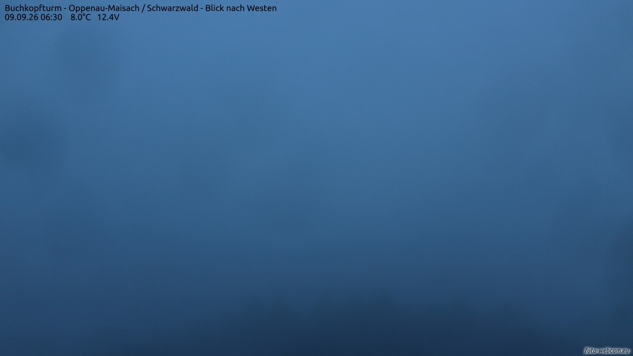 Archived image Webcam Buchkopfturm - Oppenau-Maisach/Black Forest - View to the West