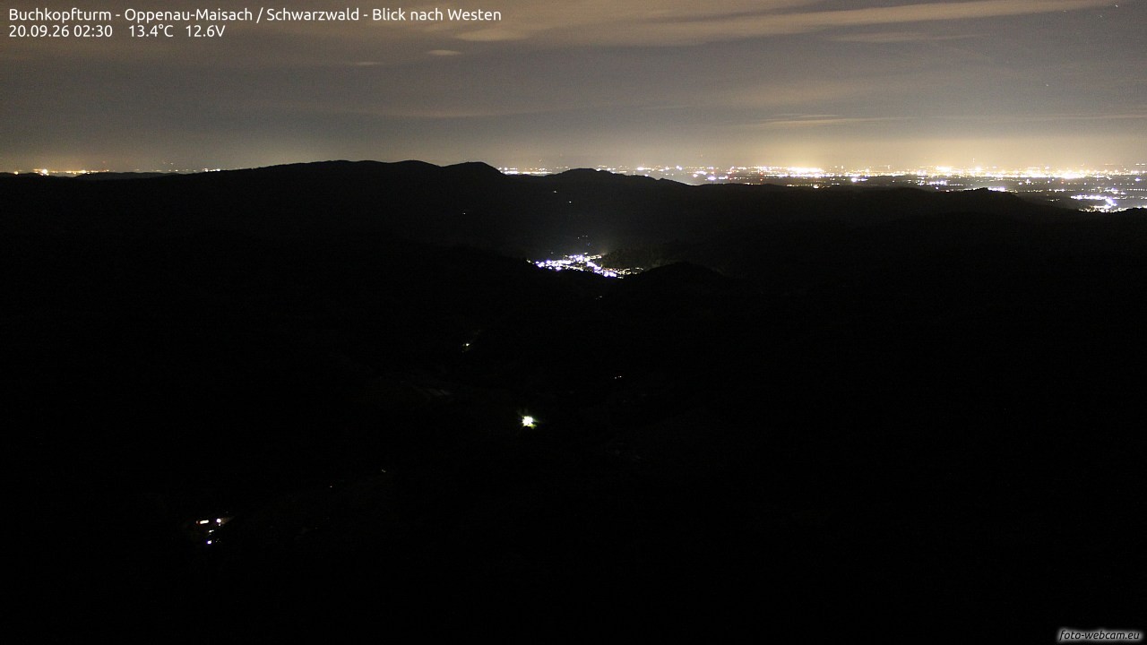 Archiv Foto Webcam Buchkopfturm - Oppenau-Maisach/Schwarzwald - Blick nach Westen
