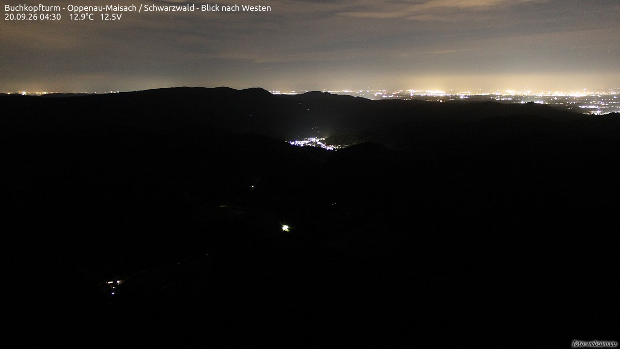 Archiv Foto Webcam Buchkopfturm - Oppenau-Maisach/Schwarzwald - Blick nach Westen