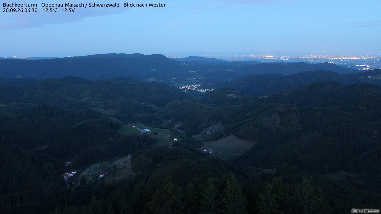 Archiv Foto Webcam Buchkopfturm - Oppenau-Maisach/Schwarzwald - Blick nach Westen