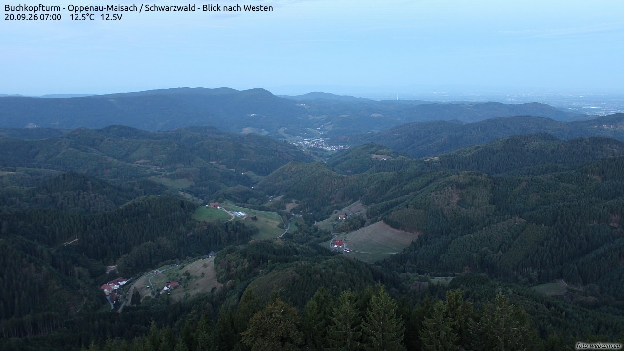 Archiv Foto Webcam Buchkopfturm - Oppenau-Maisach/Schwarzwald - Blick nach Westen