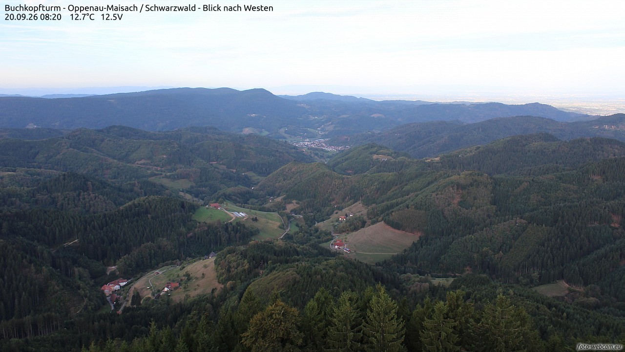 Archiv Foto Webcam Buchkopfturm - Oppenau-Maisach/Schwarzwald - Blick nach Westen