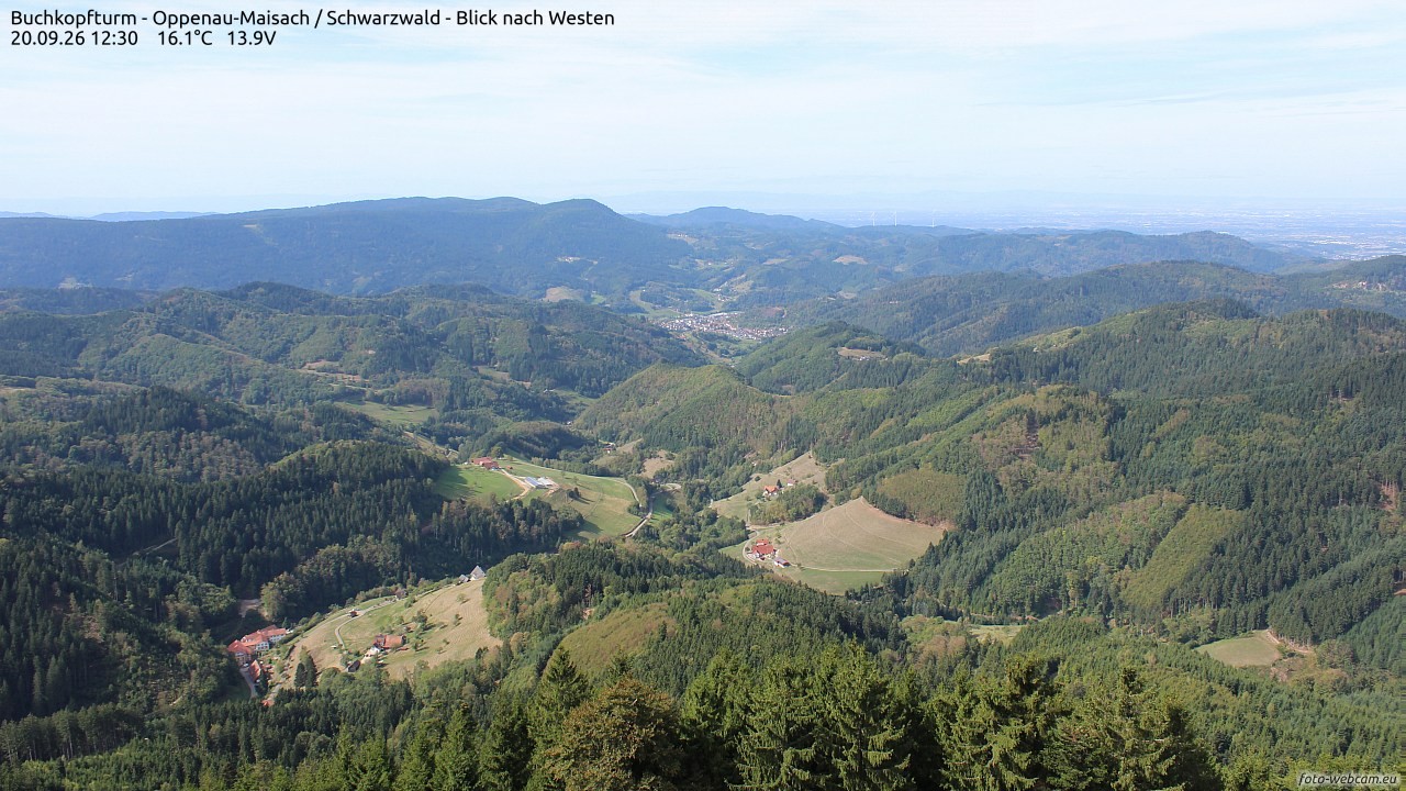 Archiv Foto Webcam Buchkopfturm - Oppenau-Maisach/Schwarzwald - Blick nach Westen
