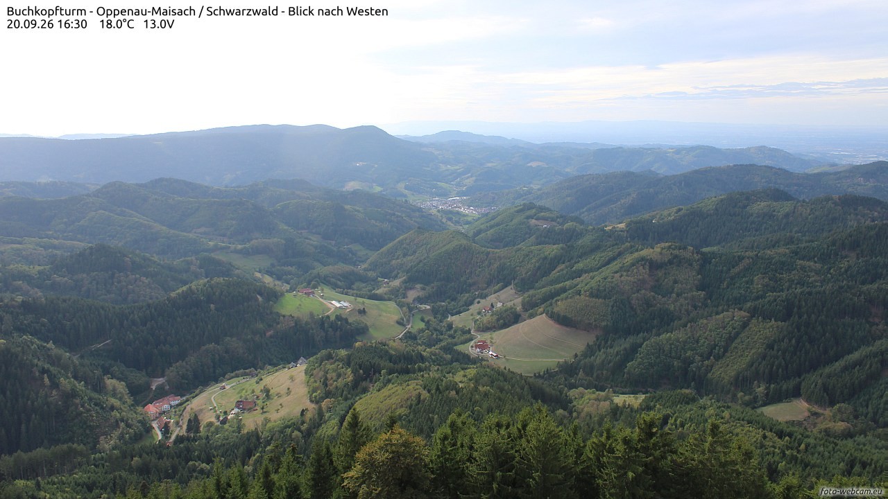 Archiv Foto Webcam Buchkopfturm - Oppenau-Maisach/Schwarzwald - Blick nach Westen