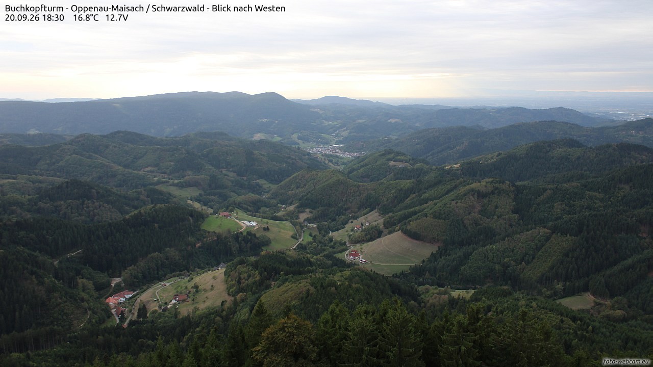 Archiv Foto Webcam Buchkopfturm - Oppenau-Maisach/Schwarzwald - Blick nach Westen