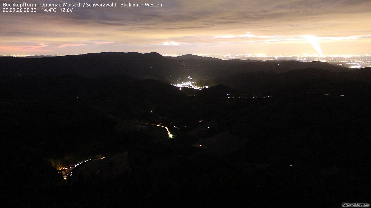 Archiv Foto Webcam Buchkopfturm - Oppenau-Maisach/Schwarzwald - Blick nach Westen