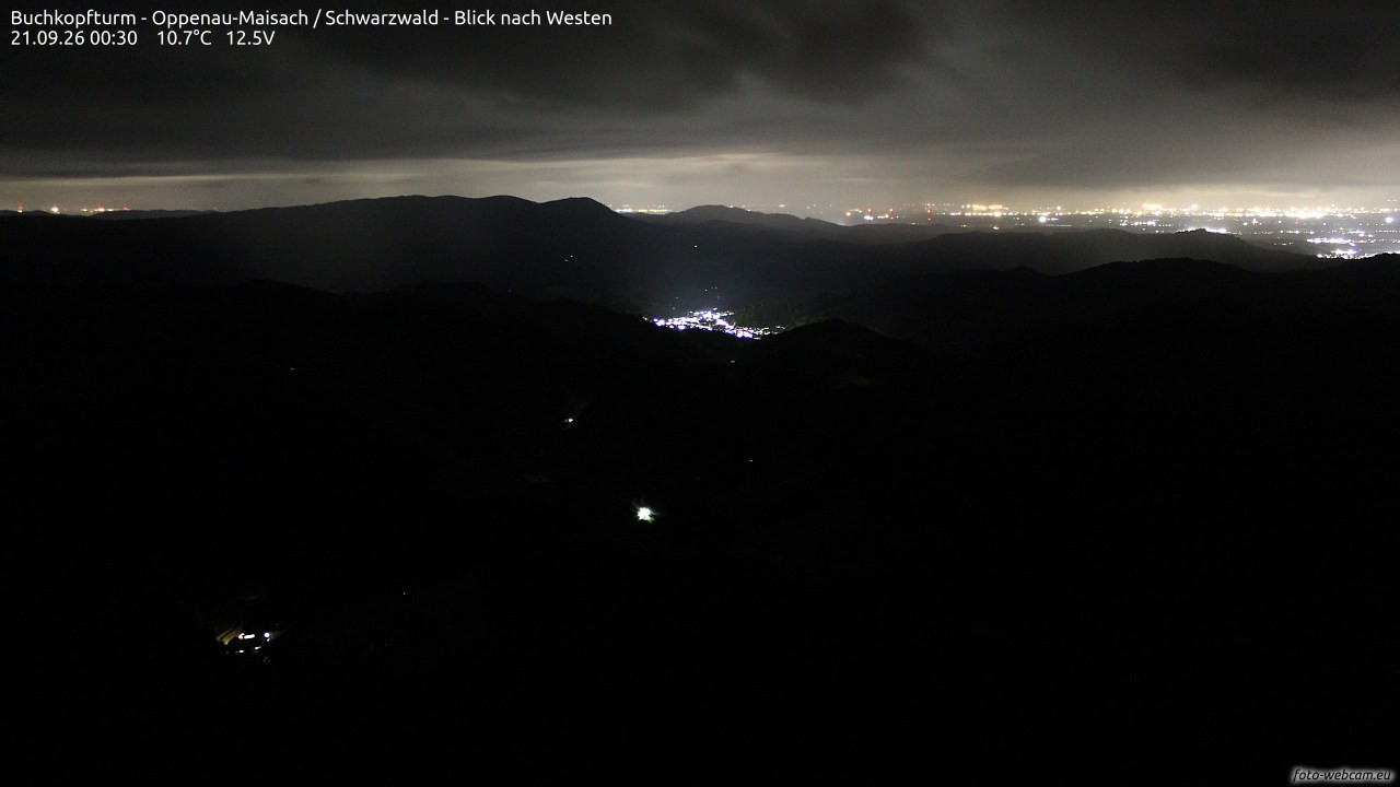 Archiv Foto Webcam Buchkopfturm - Oppenau-Maisach/Schwarzwald - Blick nach Westen