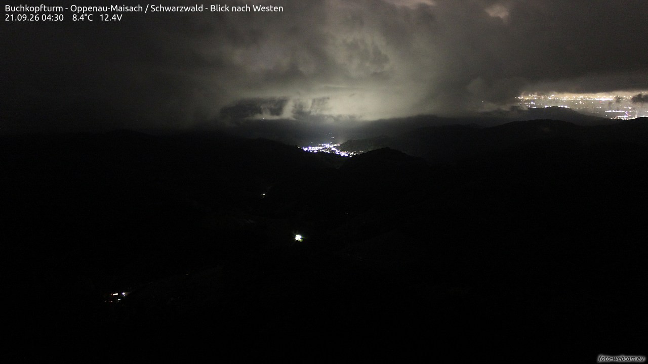 Archiv Foto Webcam Buchkopfturm - Oppenau-Maisach/Schwarzwald - Blick nach Westen
