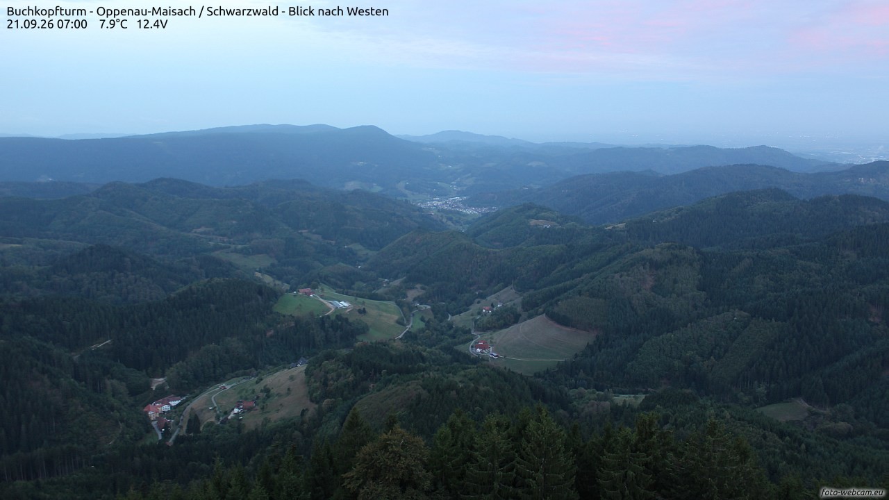 Archiv Foto Webcam Buchkopfturm - Oppenau-Maisach/Schwarzwald - Blick nach Westen