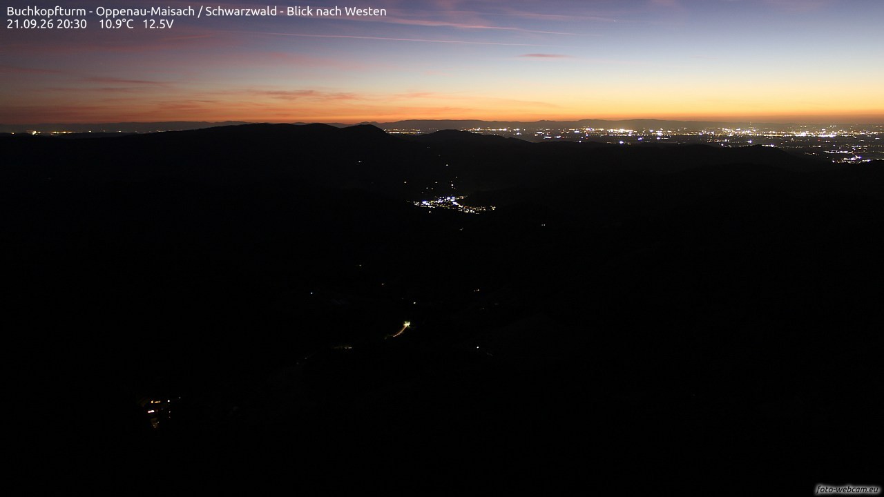 Archiv Foto Webcam Buchkopfturm - Oppenau-Maisach/Schwarzwald - Blick nach Westen