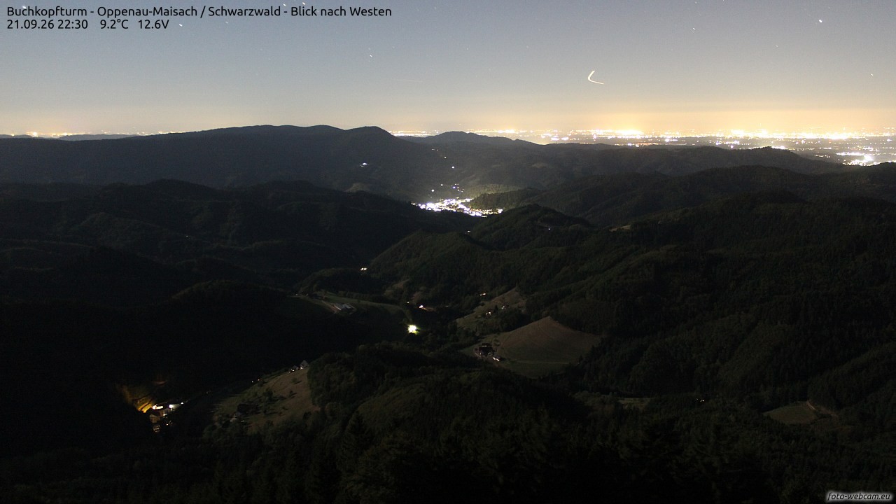 Archiv Foto Webcam Buchkopfturm - Oppenau-Maisach/Schwarzwald - Blick nach Westen