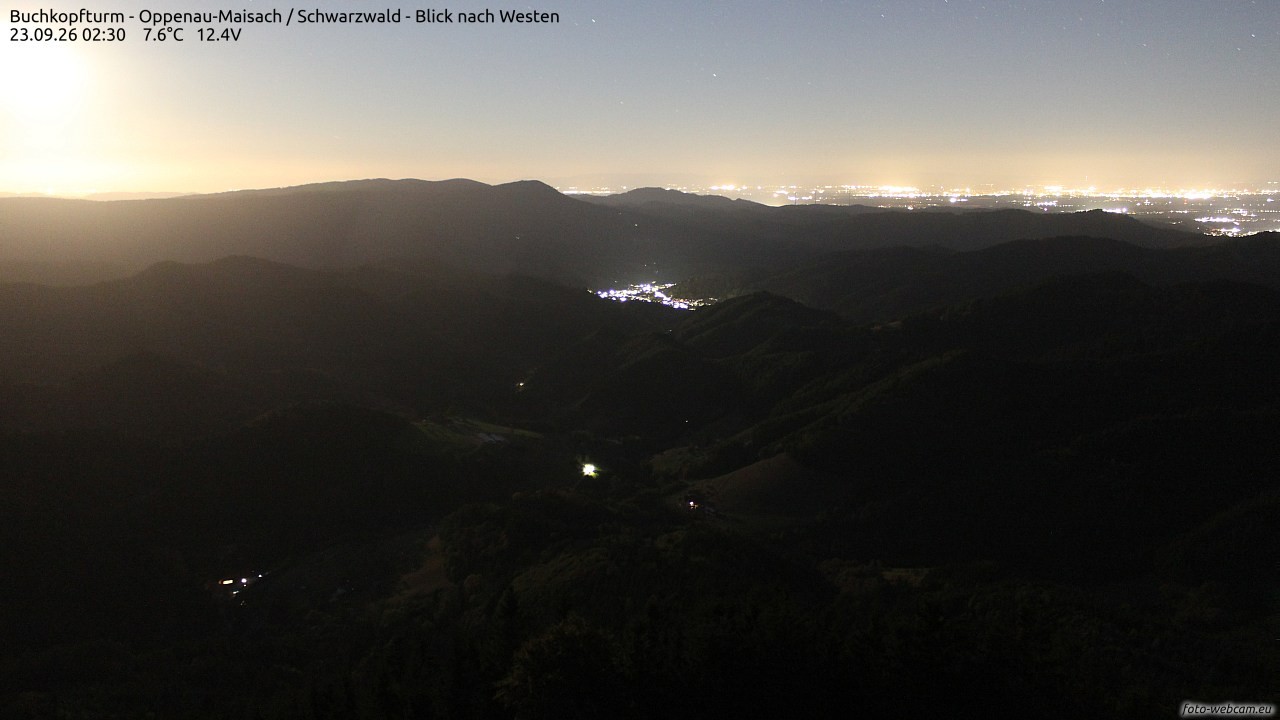 Archiv Foto Webcam Buchkopfturm - Oppenau-Maisach/Schwarzwald - Blick nach Westen