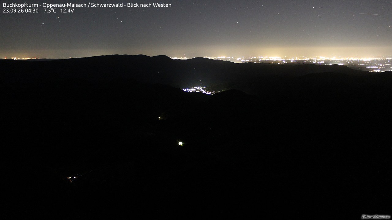 Archiv Foto Webcam Buchkopfturm - Oppenau-Maisach/Schwarzwald - Blick nach Westen