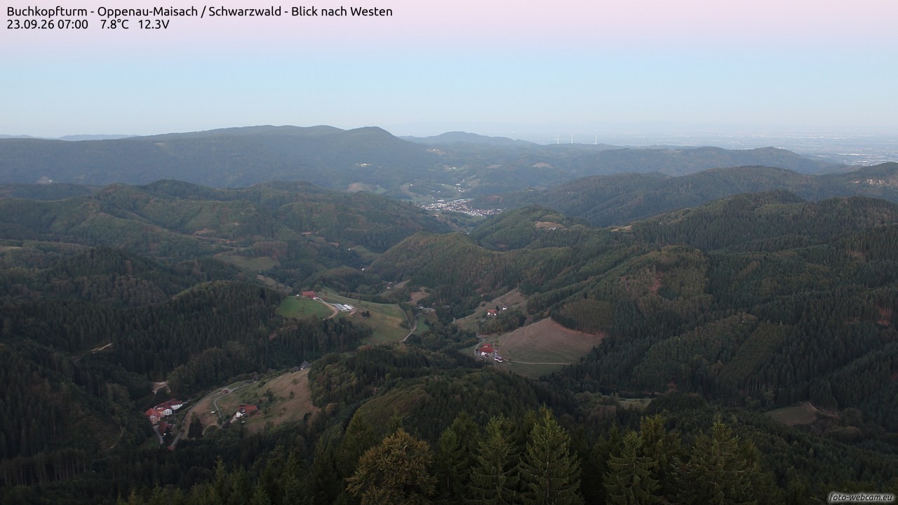 Archiv Foto Webcam Buchkopfturm - Oppenau-Maisach/Schwarzwald - Blick nach Westen