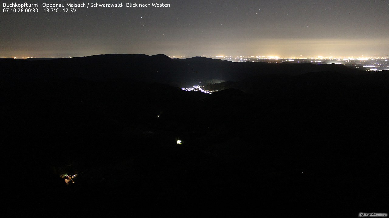 Archiv Foto Webcam Buchkopfturm - Oppenau-Maisach/Schwarzwald - Blick nach Westen