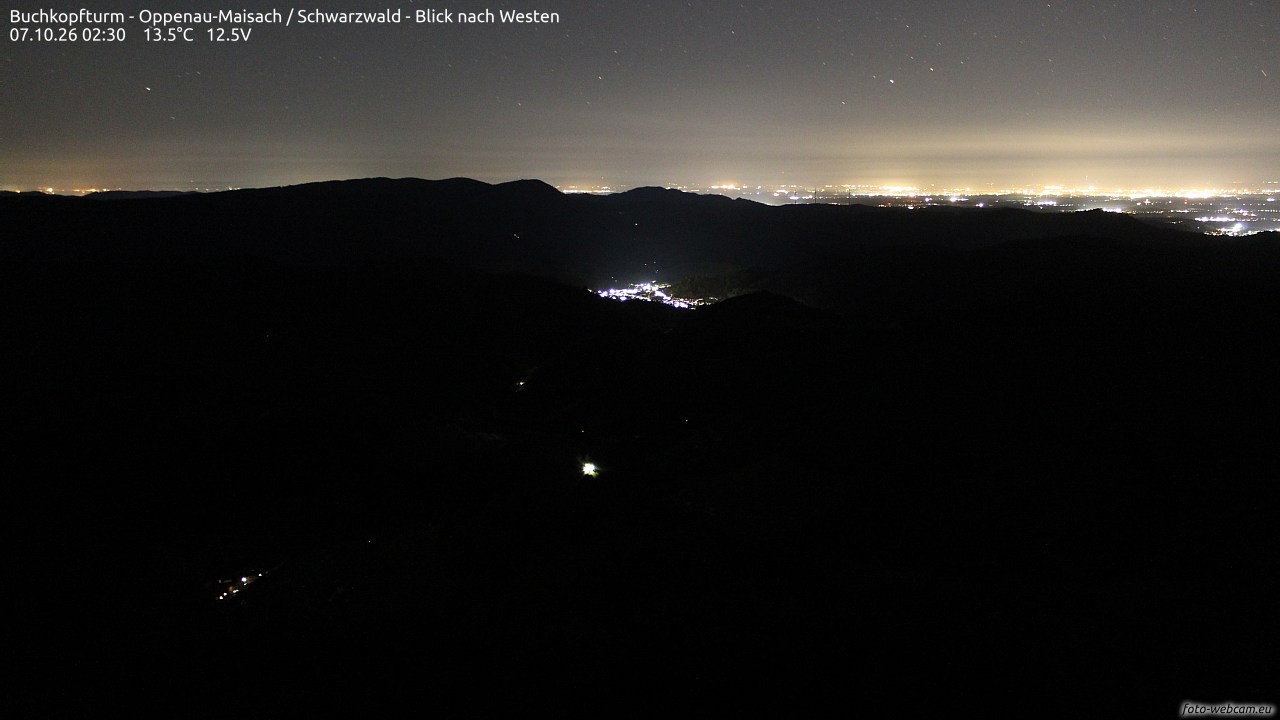 Archiv Foto Webcam Buchkopfturm - Oppenau-Maisach/Schwarzwald - Blick nach Westen