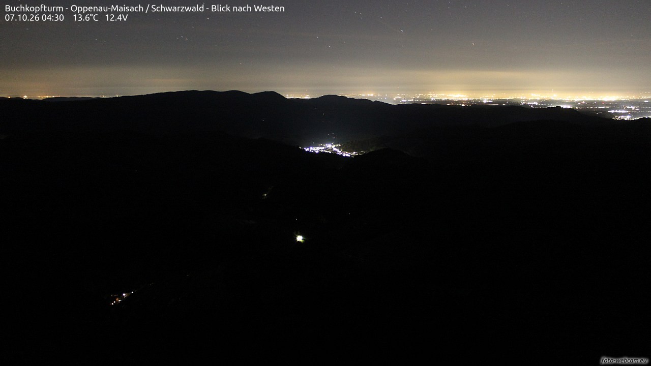 Archiv Foto Webcam Buchkopfturm - Oppenau-Maisach/Schwarzwald - Blick nach Westen