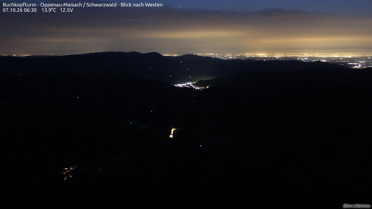 Archiv Foto Webcam Buchkopfturm - Oppenau-Maisach/Schwarzwald - Blick nach Westen