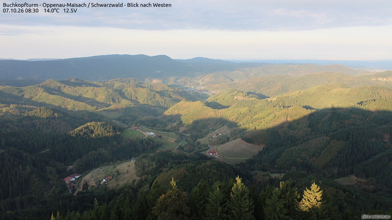 Archiv Foto Webcam Buchkopfturm - Oppenau-Maisach/Schwarzwald - Blick nach Westen