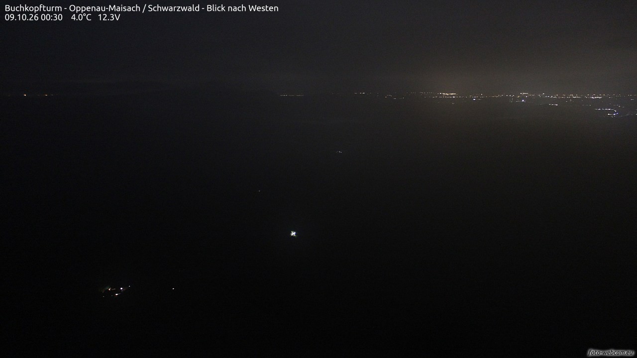 Archived image Webcam Buchkopfturm - Oppenau-Maisach/Black Forest - View to the West