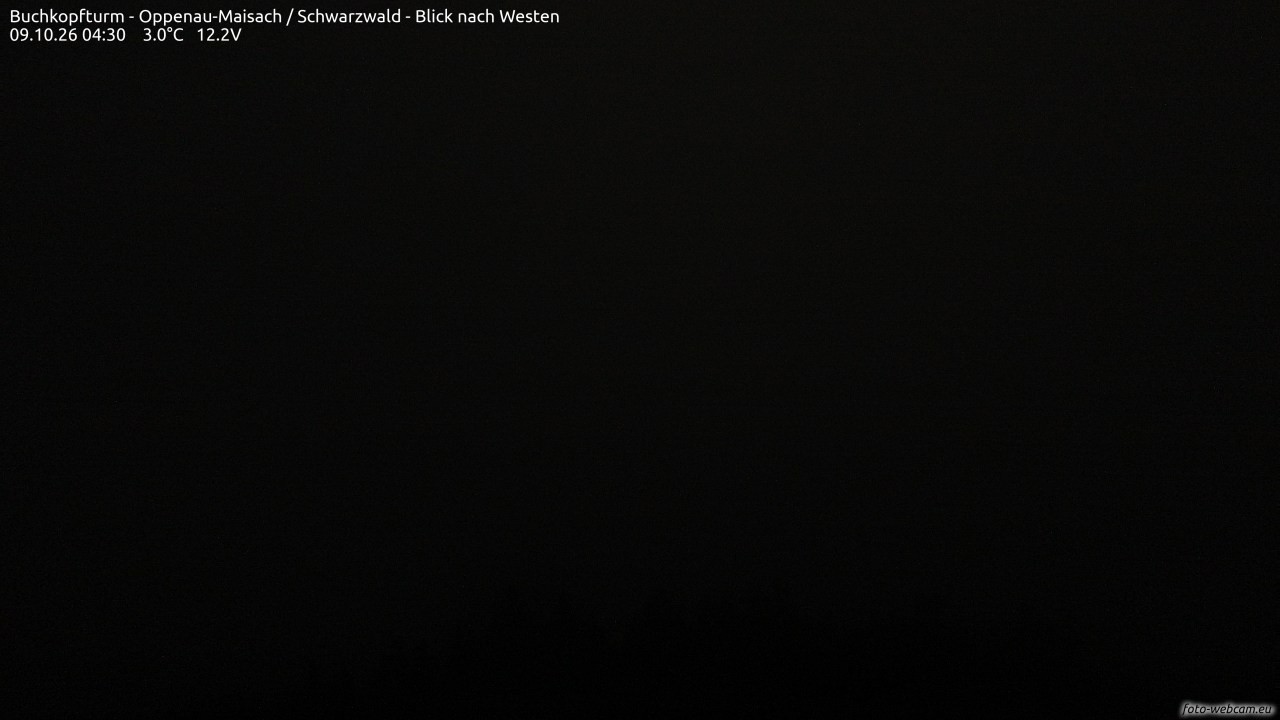 Archived image Webcam Buchkopfturm - Oppenau-Maisach/Black Forest - View to the West