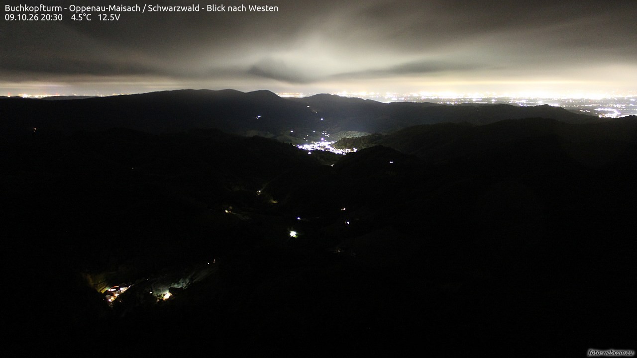 Archiv Foto Webcam Buchkopfturm - Oppenau-Maisach/Schwarzwald - Blick nach Westen
