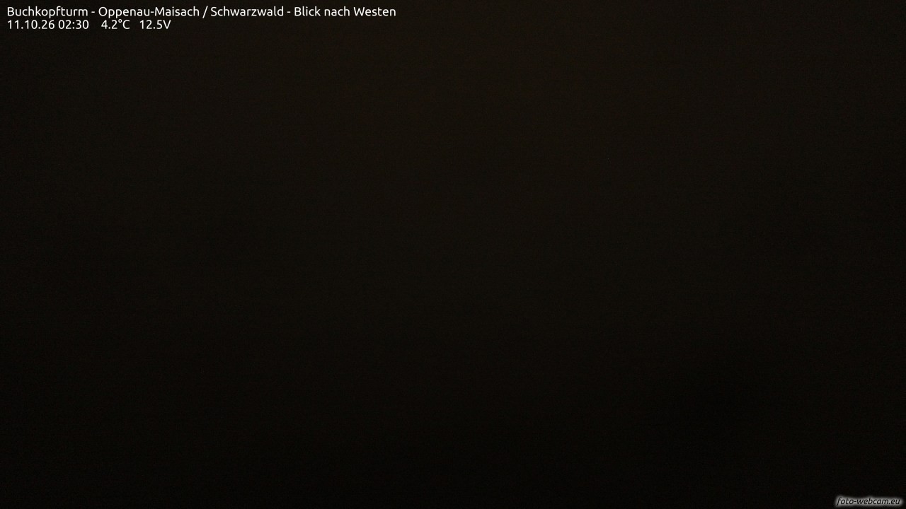 Archived image Webcam Buchkopfturm - Oppenau-Maisach/Black Forest - View to the West