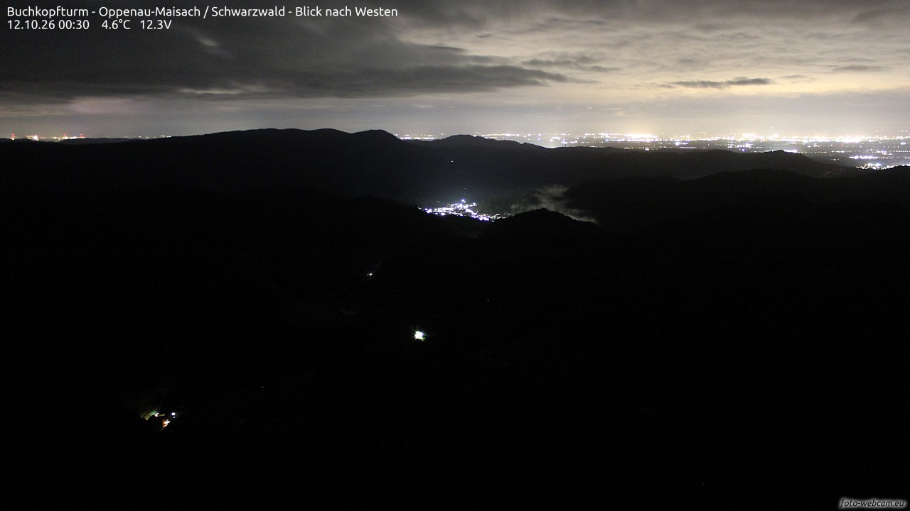 Archiv Foto Webcam Buchkopfturm - Oppenau-Maisach/Schwarzwald - Blick nach Westen
