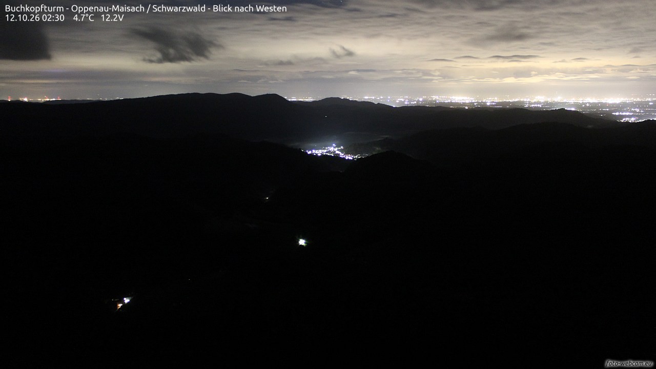 Archiv Foto Webcam Buchkopfturm - Oppenau-Maisach/Schwarzwald - Blick nach Westen