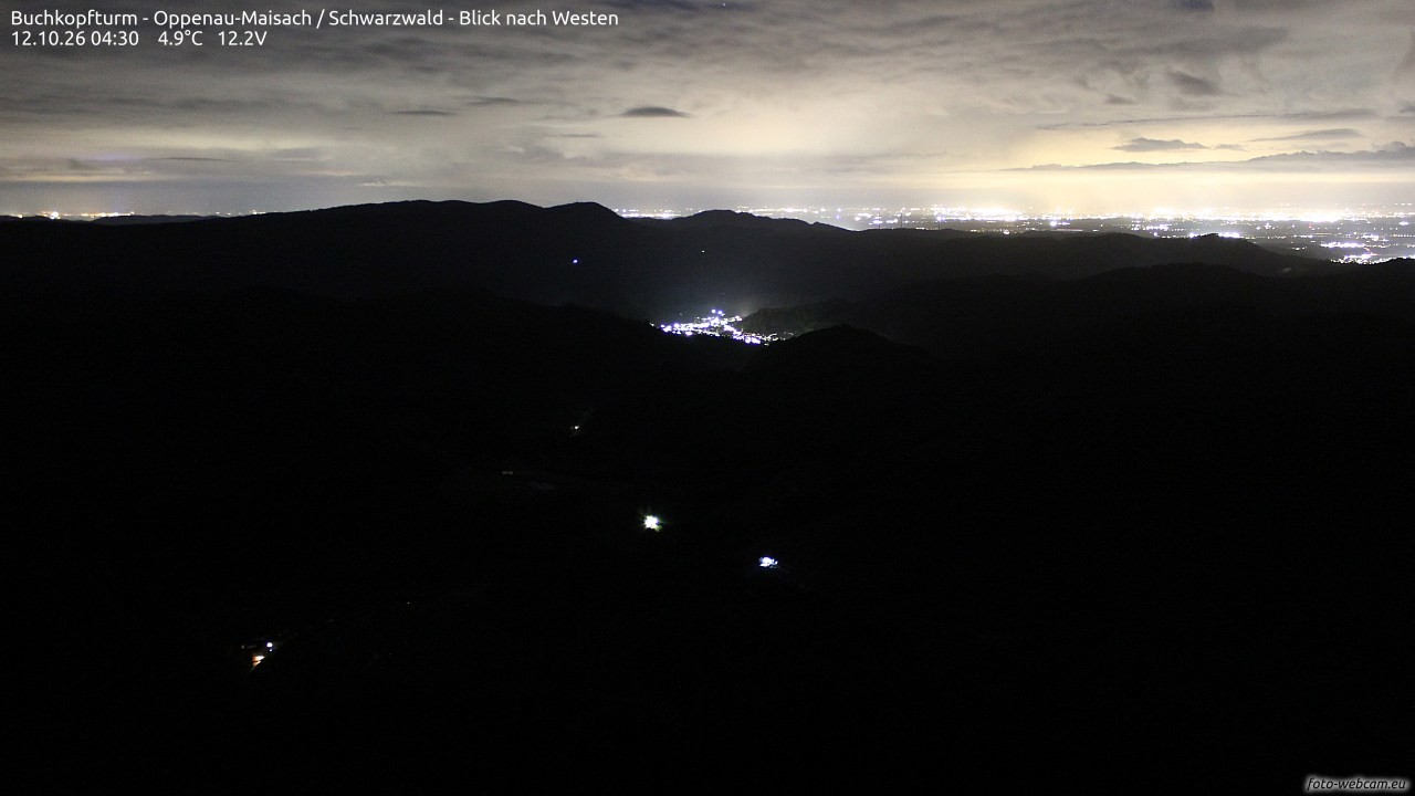 Archiv Foto Webcam Buchkopfturm - Oppenau-Maisach/Schwarzwald - Blick nach Westen