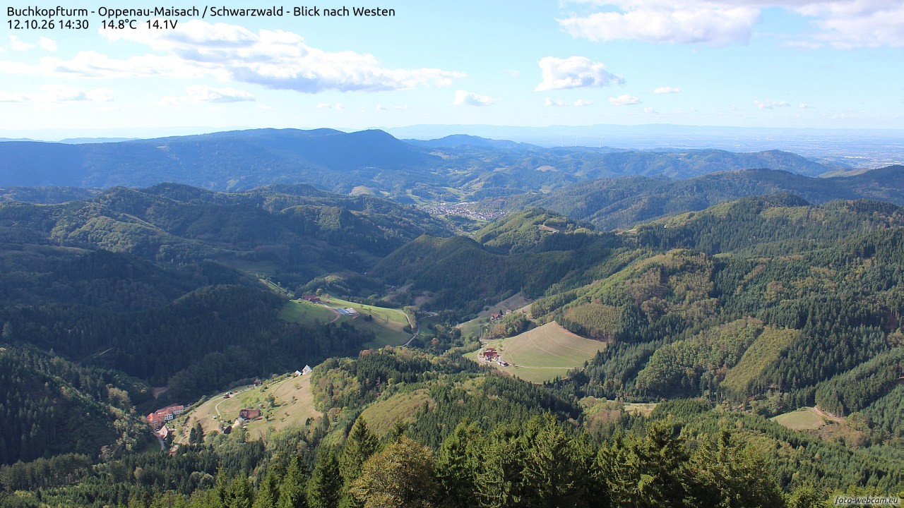 Archiv Foto Webcam Buchkopfturm - Oppenau-Maisach/Schwarzwald - Blick nach Westen