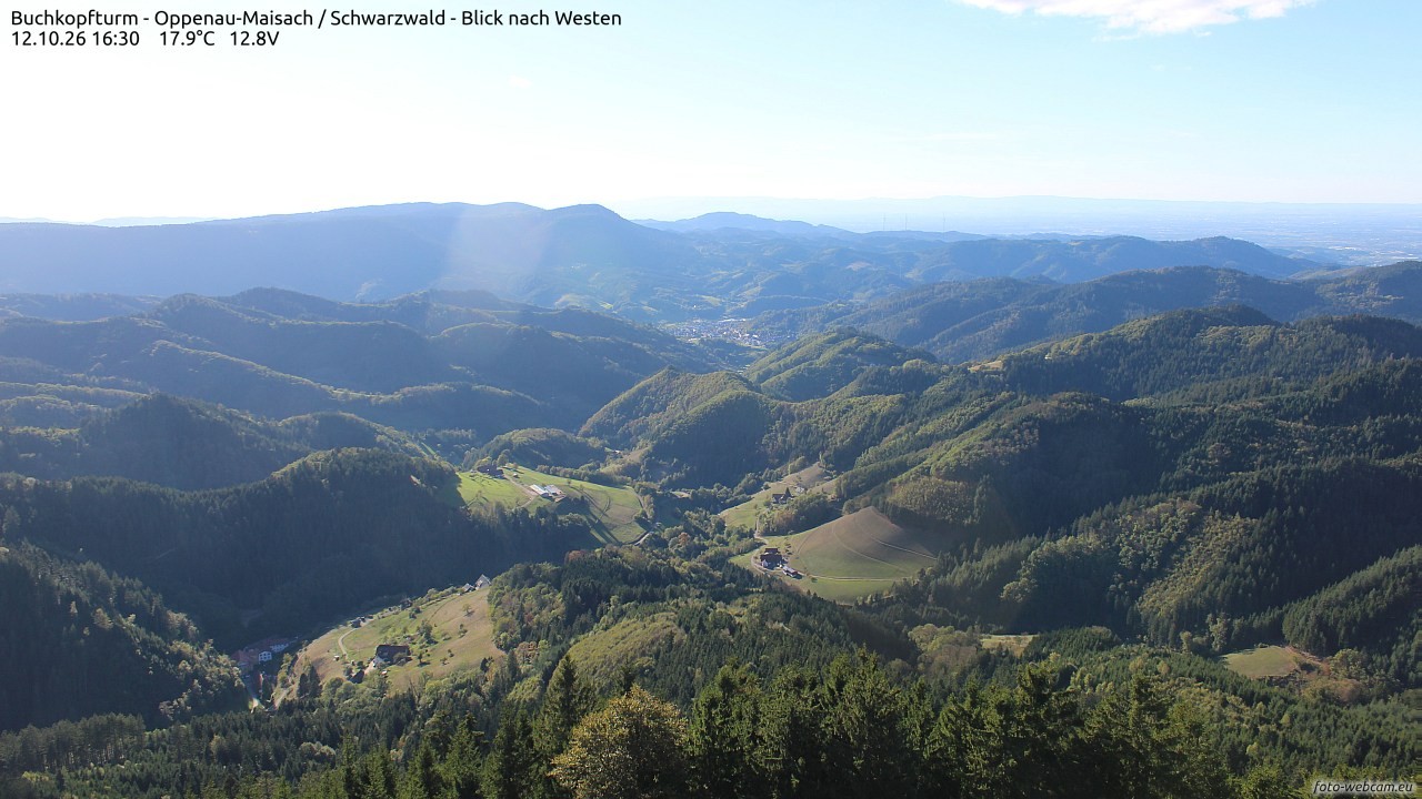 Archiv Foto Webcam Buchkopfturm - Oppenau-Maisach/Schwarzwald - Blick nach Westen