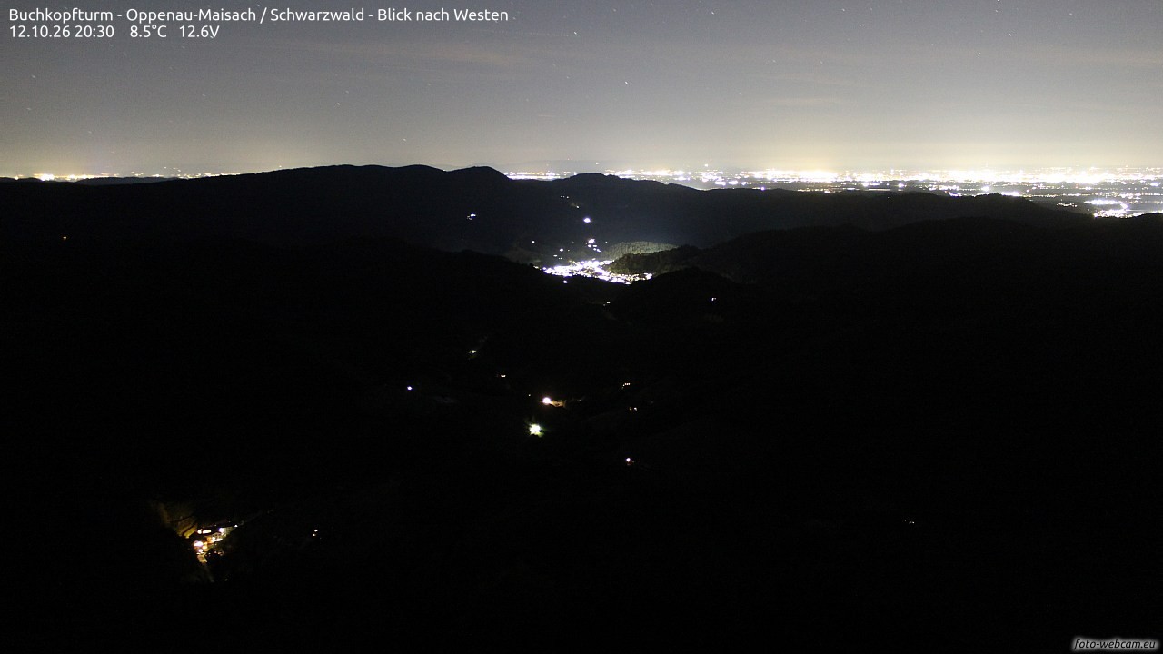 Archiv Foto Webcam Buchkopfturm - Oppenau-Maisach/Schwarzwald - Blick nach Westen