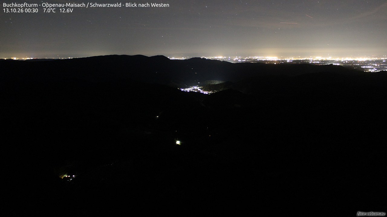 Archiv Foto Webcam Buchkopfturm - Oppenau-Maisach/Schwarzwald - Blick nach Westen
