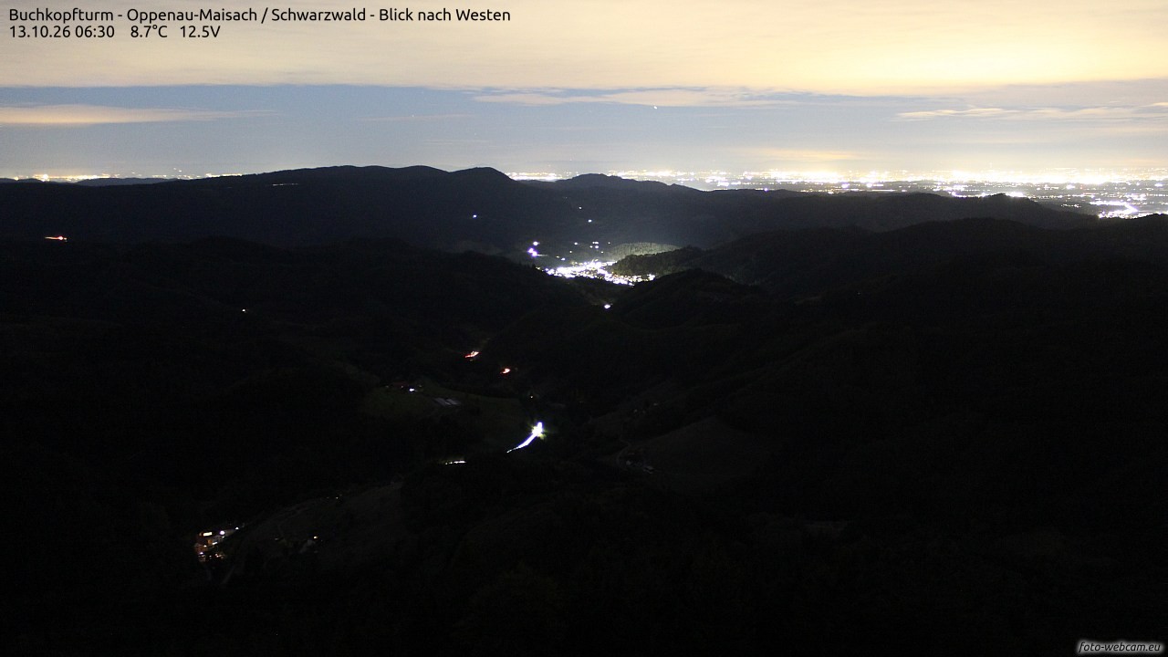 Archiv Foto Webcam Buchkopfturm - Oppenau-Maisach/Schwarzwald - Blick nach Westen