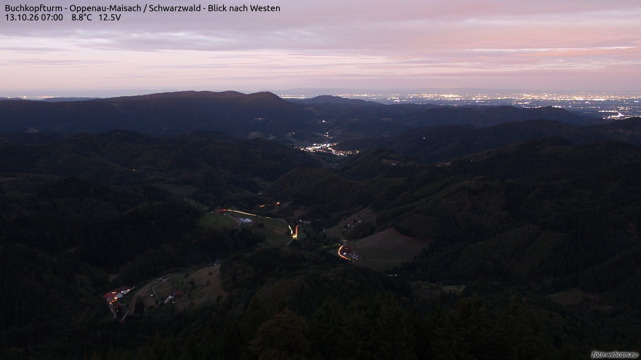 Archiv Foto Webcam Buchkopfturm - Oppenau-Maisach/Schwarzwald - Blick nach Westen